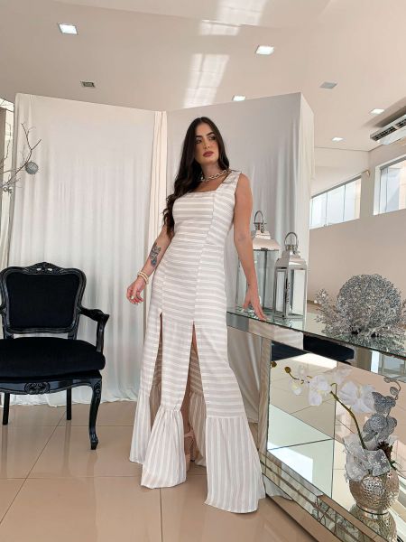 VESTIDO LONGO COM FENDA - V19654